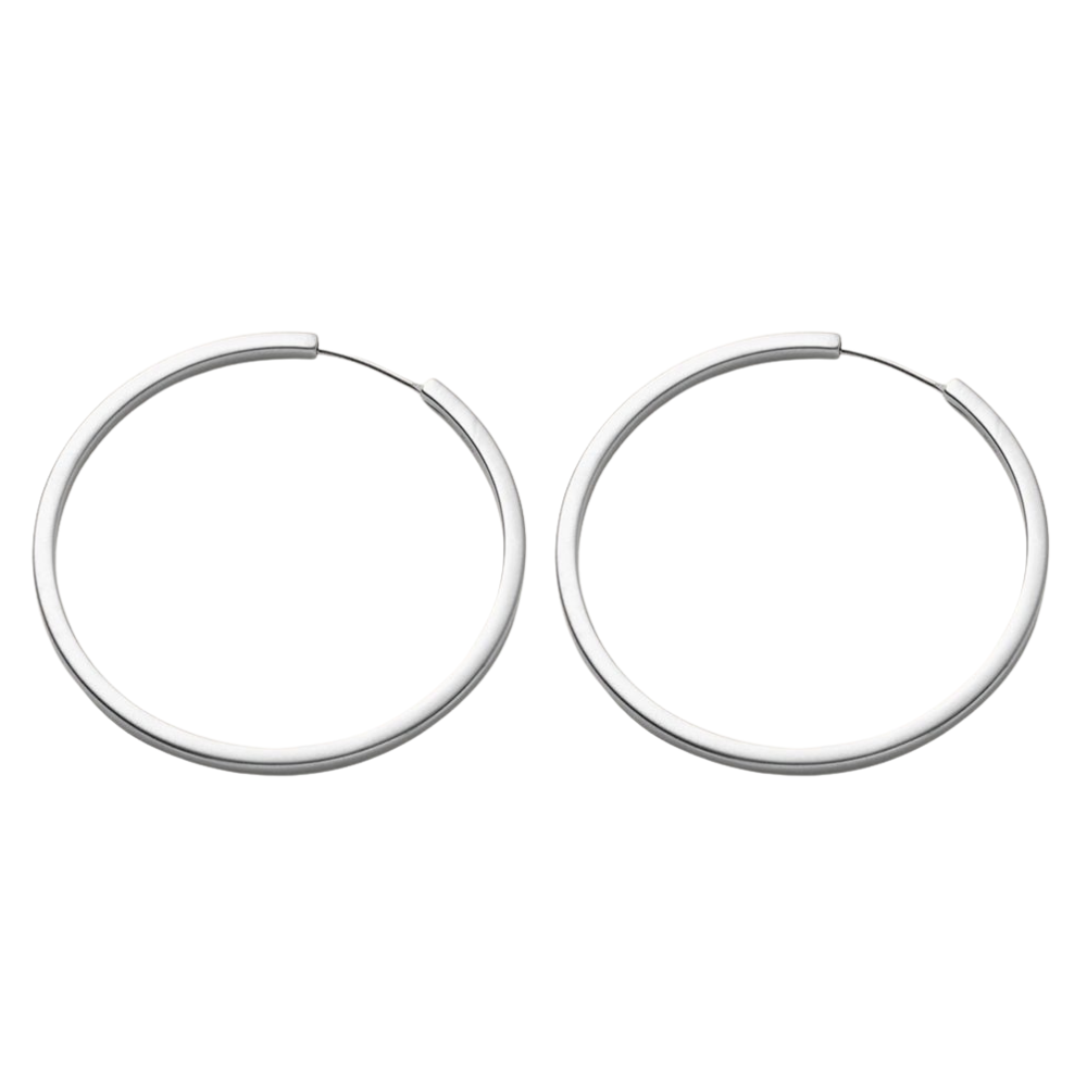 Circle Line hoops, sølvbelagt - Ø5 cm